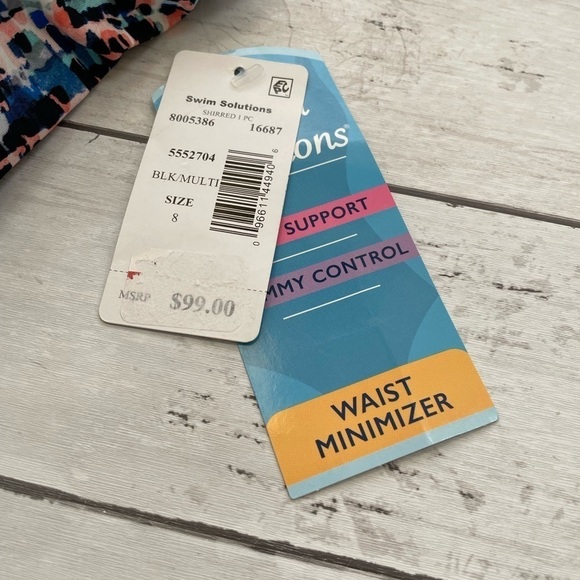 Swim Solotion Bust support shirred front tummy control one piece bathing suit 8 - Picture 5 of 12